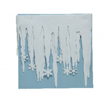 Décoration pour bord de fenêtre en feutre, stalactite / Couleur blanc / 200 cm