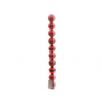 Boules plastique rouge 6cm