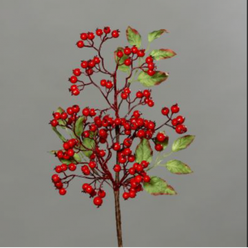 Baies sur branche / 44 cm / Rouge