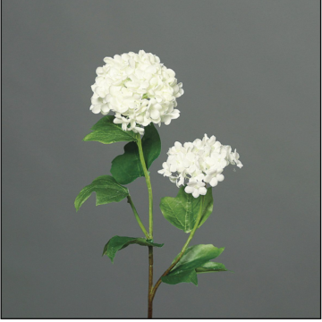 Viburnum artficiel avec 2 ombelles / 48 cm / Crème