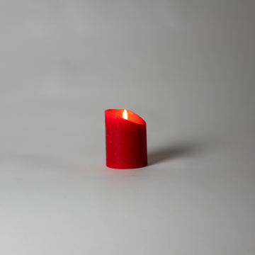 Bougie rouge LED avec flamme spéciale, 7.5 x 10 cm