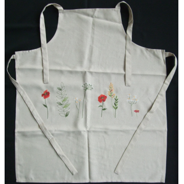 Tablier en tissu, motif fleurs des champs