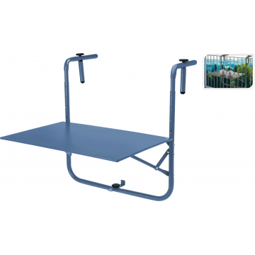 Table de balcon à suspendre / 60 x 43 x 70 cm / Bleu