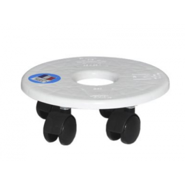 Support 4 roulettes D19 / Blanc