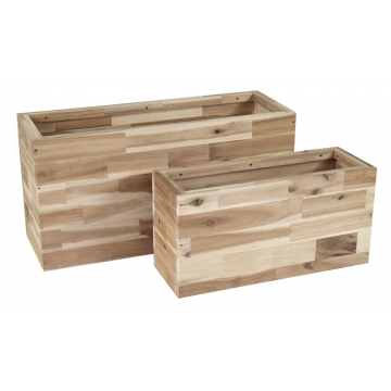 Caisse rectangle Acacia / 80 x 24 x 40 cm / Naturel