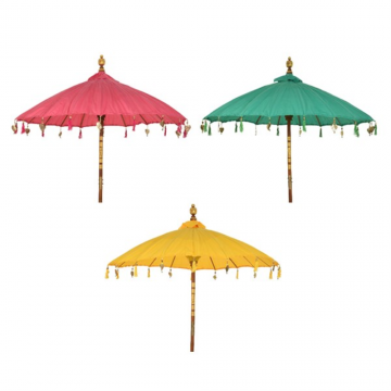 Parasol en coton / Dia 200 x 230 cm / 3 Coloris : Rose-Vert-Jaune