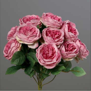 Roses, bouquet avec 10 fleurs, couleur rose, hauteur 45cm