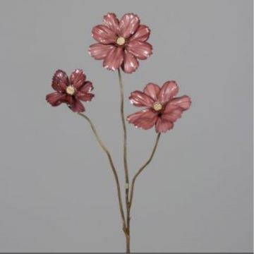Cosmos avec 3 fleurs, rose foncé, hauteur 62cm