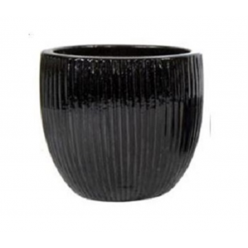 Vase émaillé noir