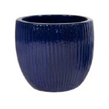 Pot bleu en céramique - diamètre 37cm - hauteur 34cm