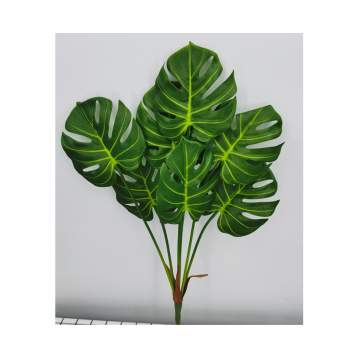Branche artificielles de Monstera verte avec 7 feuilles