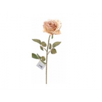 Rose artificielle crème avec paillettes 60cm