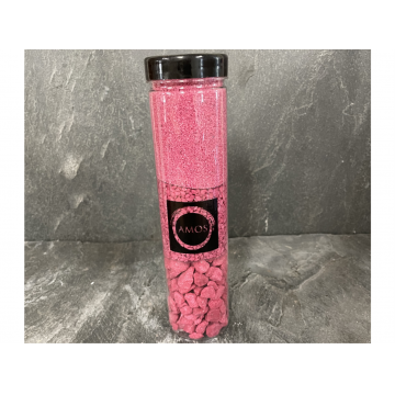 Gravier de décoration, pot de 700 grammes, contenant 3 granulométries : 0.5-1mm / 2-5mm / 8-12mm