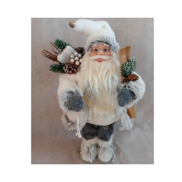 Père Noël avec manteau blanc 45cm
