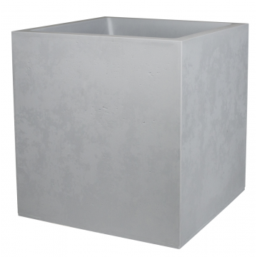 Pot carré "BASALT" 40 cm - double paroi - avec zone de rétention d´eau - Dim. 39,5 x 39,5 x 43,5 cm 