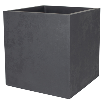 Pot carré "BASALT" 40 cm - double paroi - avec zone de rétention d´eau - Dim. 39,5 x 39,5 x 43,5 cm 