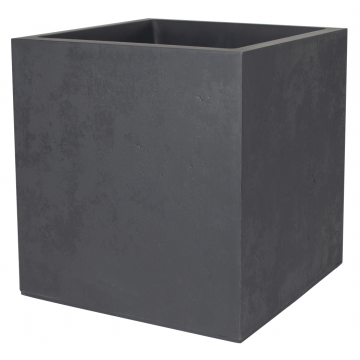 Pot Carré "BASALT" 50 cm - double paroi - avec zone de rétention d´eau - Dim.49,5 x 49,5 x 49,5 cm -