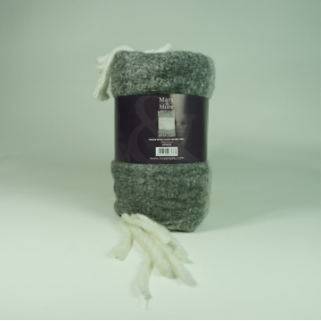 plaid aspect laine à mixte gris 130x170cm
