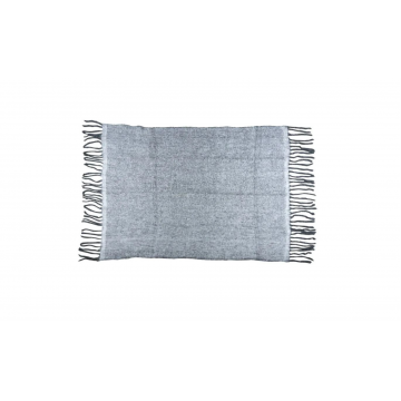 Plaid aspect laine à zigzag gris/blanc 130x170cm