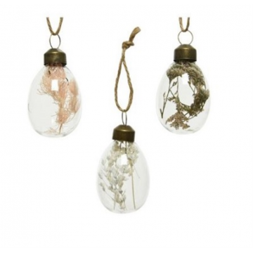 Œufs en verre - suspension / assortiement de 3